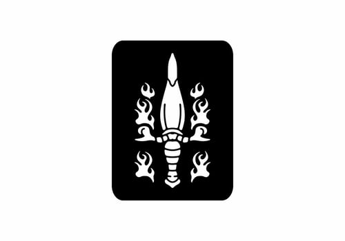 Black and white color of dagger tattoo design vector