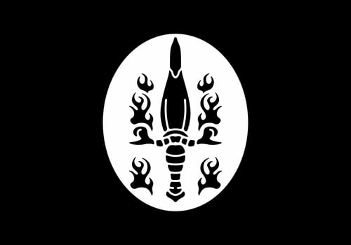 Black and white color of dagger tattoo design vector