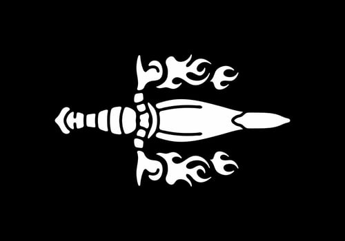 Black and white color of dagger tattoo design vector