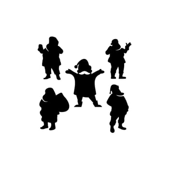 santa set silhouette icon logo vector