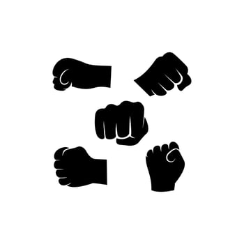punch set silhouette icon logo vector