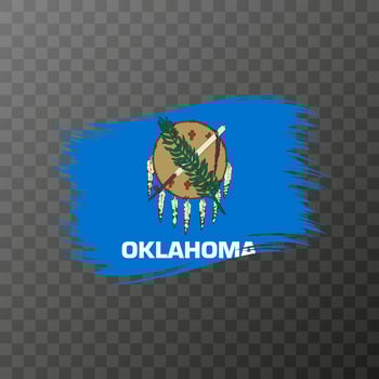 Oklahoma state flag in brush style on transparent background. Vector illustration.