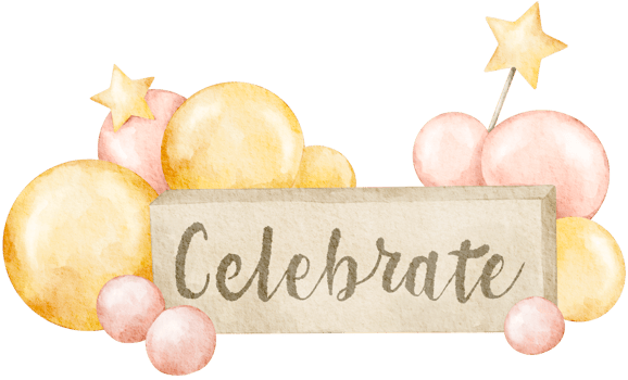 Watercolor Happy New Year Clipart Element png