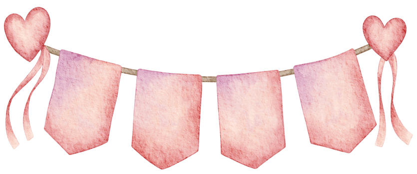 Valentine's watercolor element clipart png