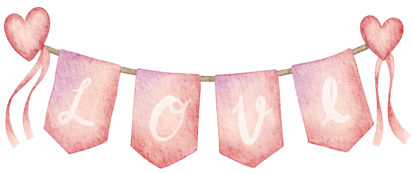 Valentine's watercolor element clipart png
