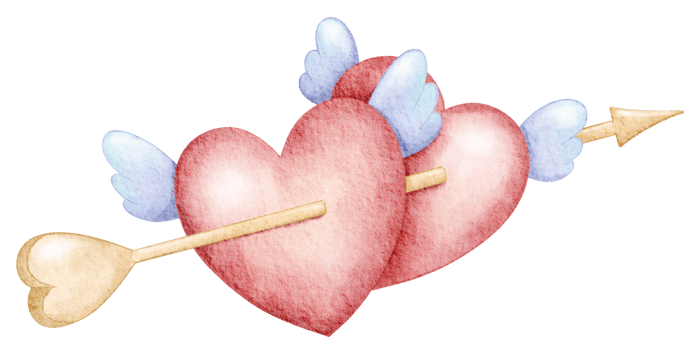 Valentine's watercolor element clipart png