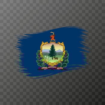 Vermont state flag in brush style on transparent background. Vector illustration.
