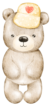 Valentine Teddy Bear watercolor element png