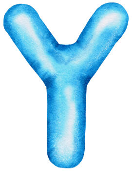 Watercolor Blue Foil Balloon element hand painted png