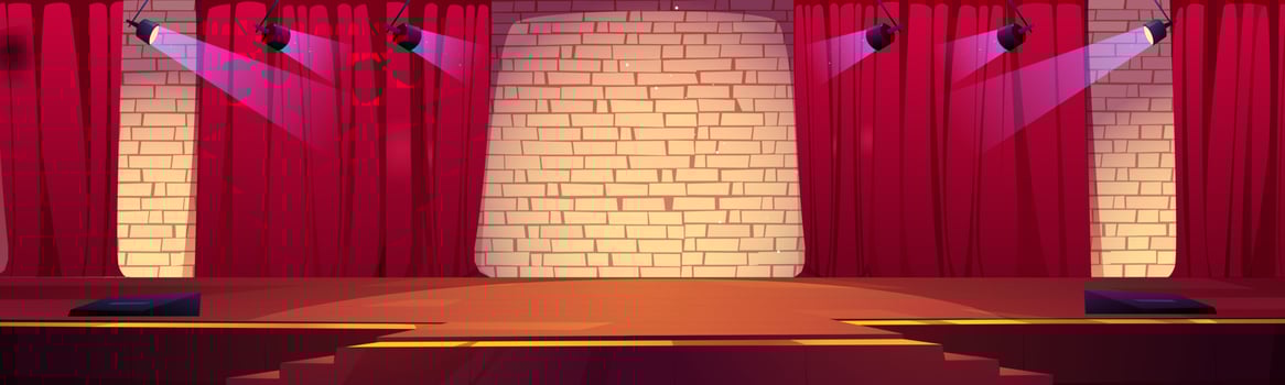 Stage for award ceremony, theater or studio scene vector