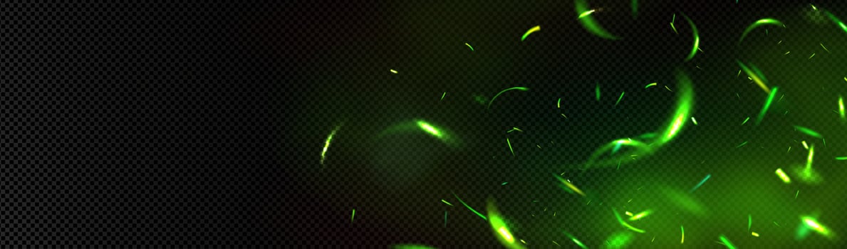 Green fire sparks overlay effect, burning flame vector