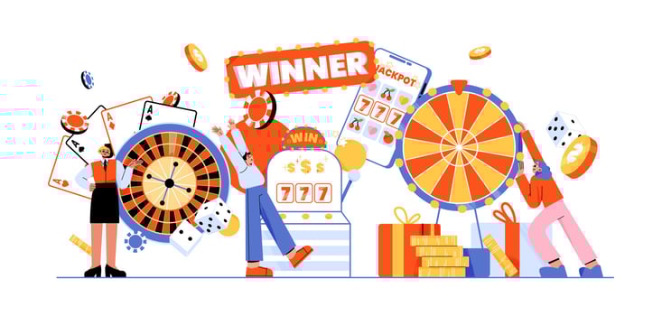 Gambling, online casino poster with jackpot vector