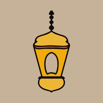 Ramadan Kareem Border, Islamic Art Style Background. Ramadan Mubarak symbol, Golden Hanging Lantern, arabic lamp, vector art and illustration