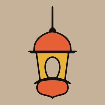 Ramadan Kareem Border, Islamic Art Style Background. Ramadan Mubarak symbol, Golden Hanging Lantern, arabic lamp, vector art and illustration