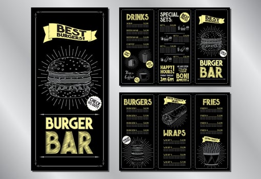 Burger Bar Flyer Menu Template vector
