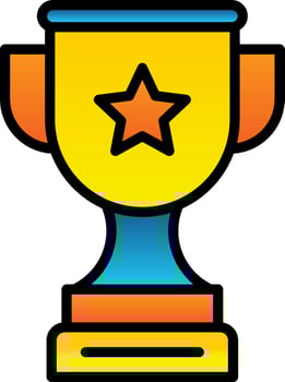 Gold Cup Vector Icon Design
