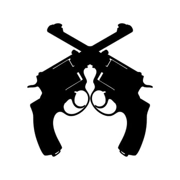 Silhouette Pistol Gun Pistol for Art Illustration, Logo, Pictogram, Website or Graphic Design Element. Vector Illustration