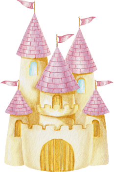 watercolor castle little princess png