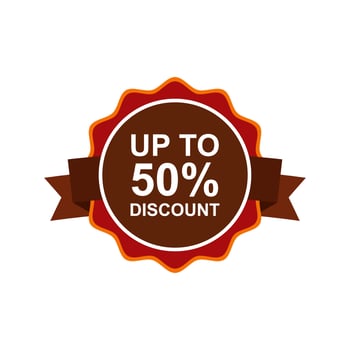 50 percent off logo vector design