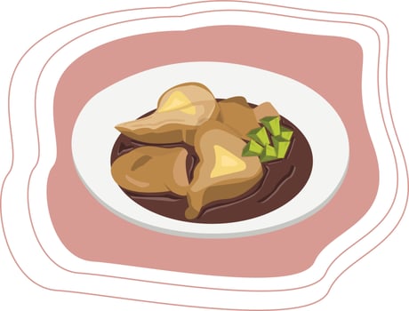 pempek asian food flat design illustration vector