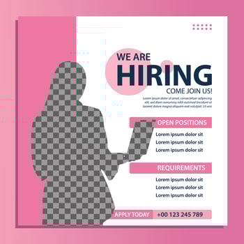 we are hiring job position for social media post template vector