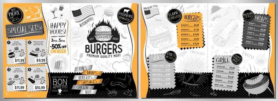 Barbecue Restaurant Menu Template vector