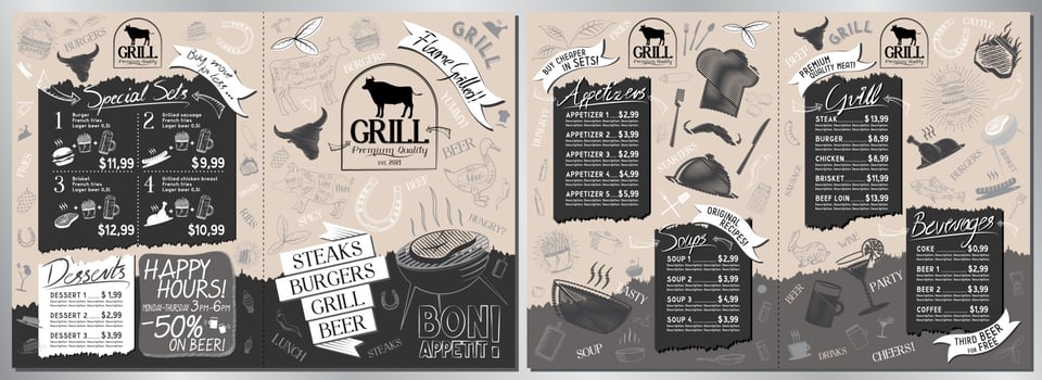 Barbecue Restaurant Menu Template vector