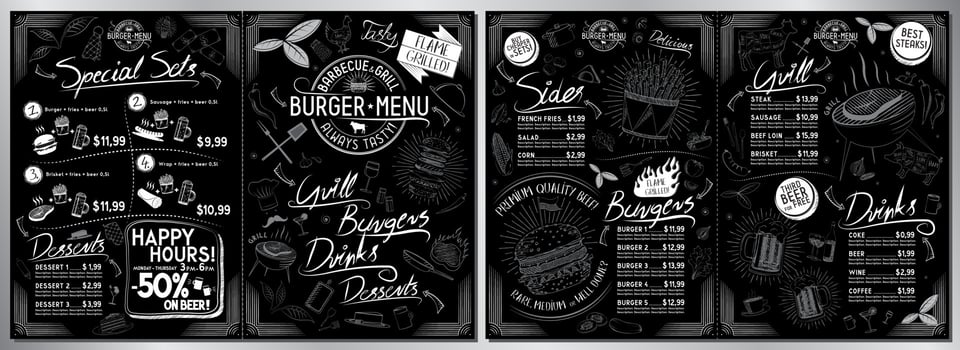 Burger Bar Menu Template vector