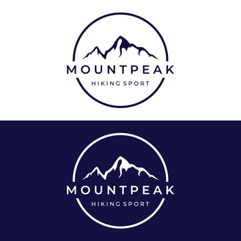 Logo design of mountains or mountains silhouettes. Logos for climbers, photographers, businesses. vector