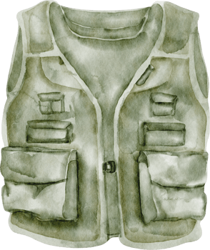 watercolor fishing vest png