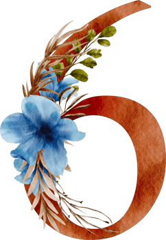 watercolor number six png