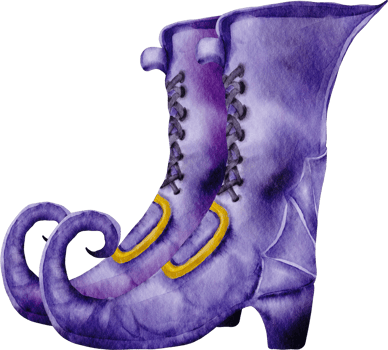 watercolor halloween boots magic png