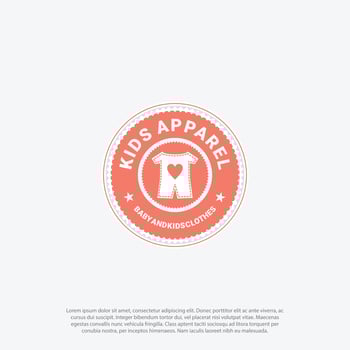 retro badge kids store apparel clothing cloth hanging from the branch logo design vector