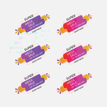 Free vector mega sale banner collection design