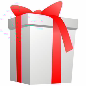 Gift box isolated vector illustration. Red white gift vector for logo, icon, item, accessory, symbol, business, design or decoration. White gift box with red ribbon