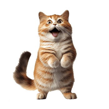Realistic computer drawing of a cat. png