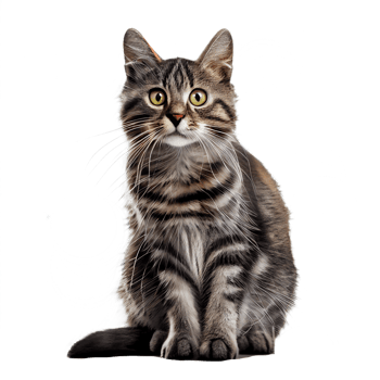 Realistic computer drawing of a cat. png
