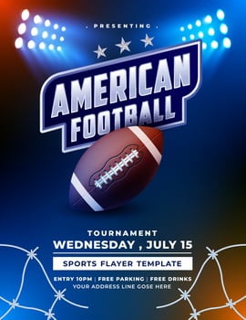 American football tournament promotional poster vector