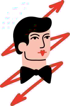 card with Jack. Valentines Day illustration in doodle style vector