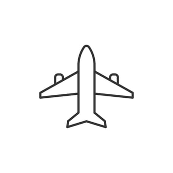 Plane icon in flat style. Airplane vector illustration on white isolated background. Flight airliner business concept.
