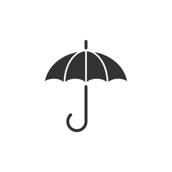 Umbrella icon in flat style. Parasol vector illustration on white isolated background. Canopy business concept.