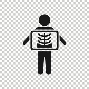 X-ray icon in flat style. Radiology vector illustration on white isolated background. Medical scan business concept.