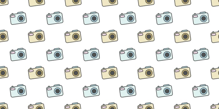Camera, photography seamless repeat pattern vector background
