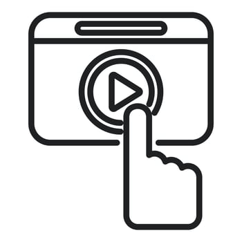 Click movie edit icon outline vector. Video film vector
