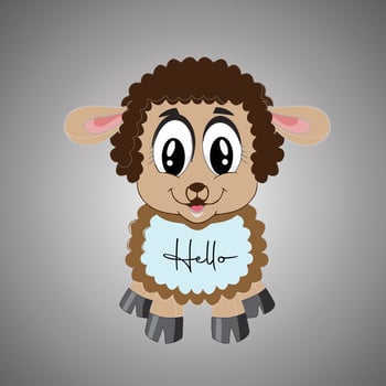 Vector illustration of Cute brown goat cartoon