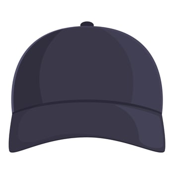 Black baseball hat icon cartoon vector. Cap template vector