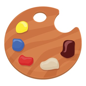 Palette wood icon cartoon vector. Art studio vector