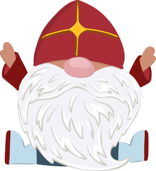 St. Nicolas day. Sinterklaas Eve. Christmas gnome. png