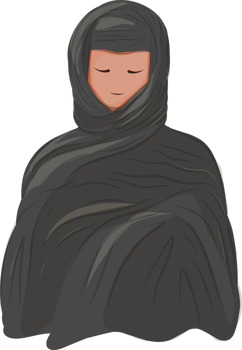 A woman in a hijab. Arab girl. Iranian protest. png