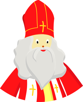 Saint Nicholas the dwarf. Saint Nicholas Day character. Hands up. Winter holidays for children. New Year and Christmas. png